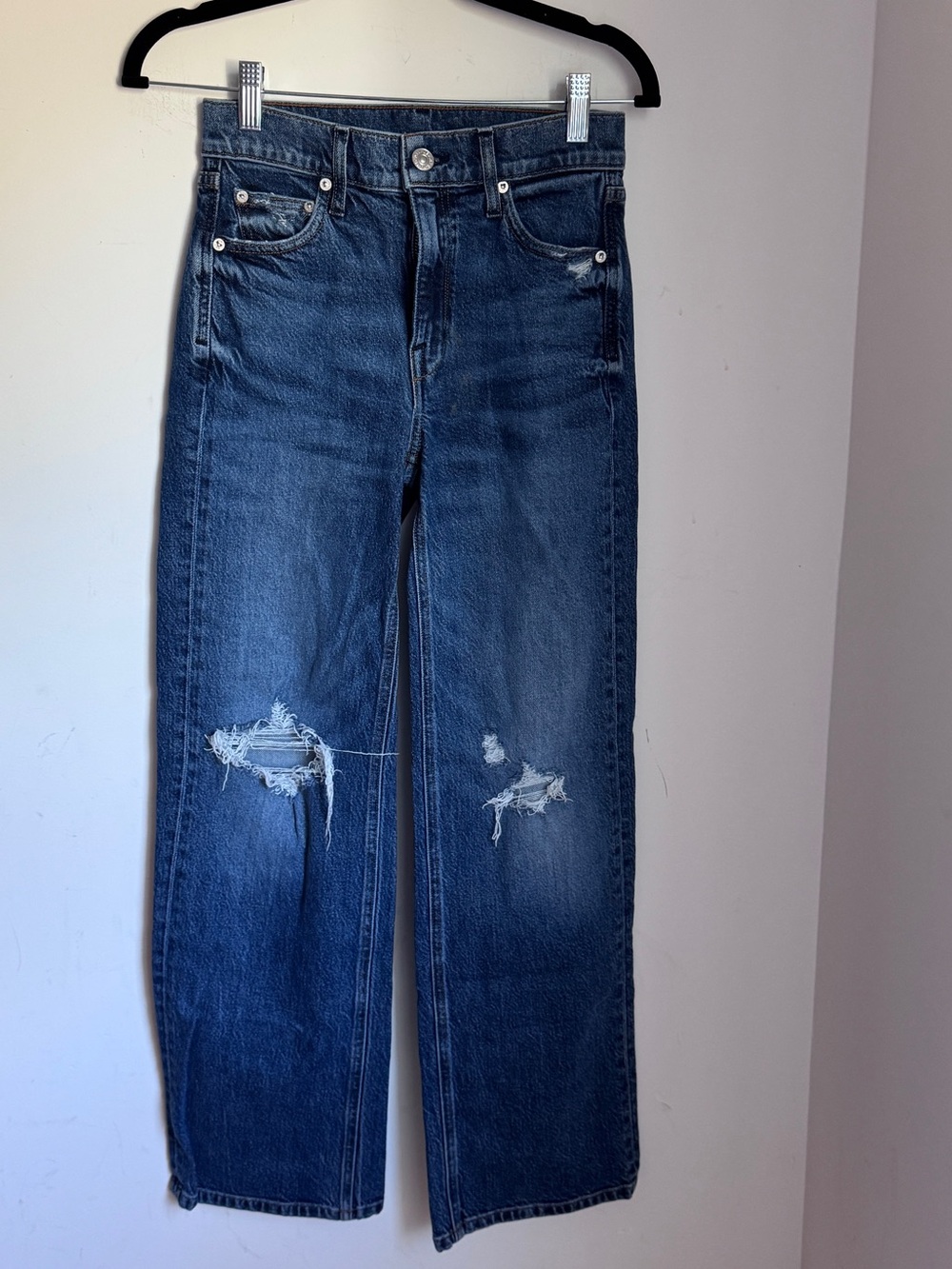 AYR The Secret Sauce Made in L.A. Distressed High-Rise Wide-Leg Jeans
